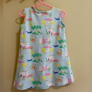 EUC. Sleeveless Polly Play dress in Bahama Bound print. Size 4T.